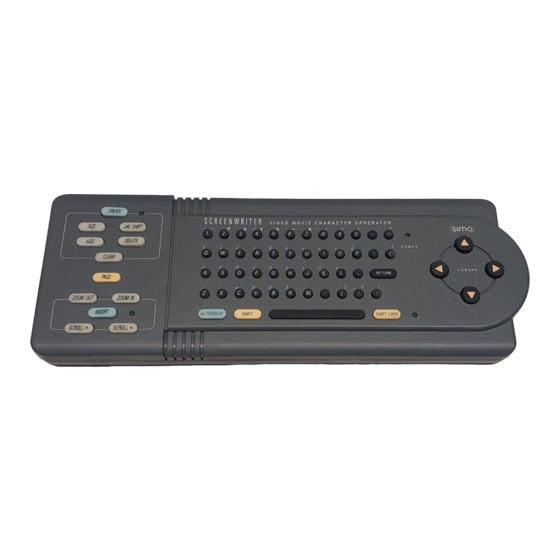 Sima SCG User Manual
