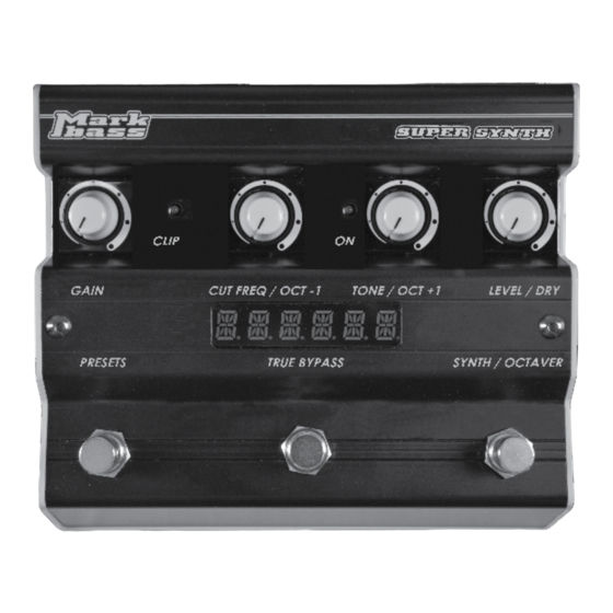 MarkBass Super Synth Owner's Manual