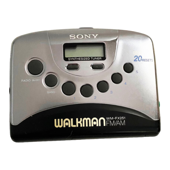 Sony Walkman WM-FX251 Operating Instructions
