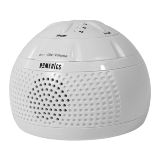 HoMedics SoundSpa Instruction Manual
