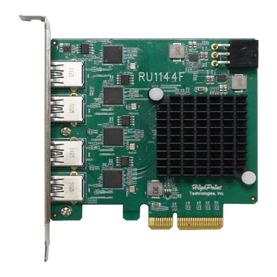 HighPoint RocketU 1144F Quick Installation Manual
