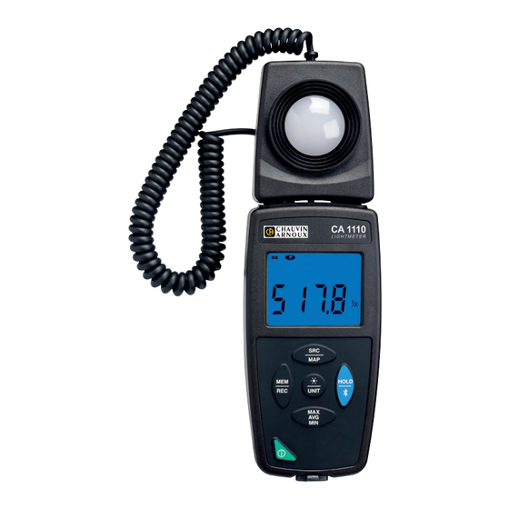 Chauvin Arnoux CA 1110 Quick Start Manual