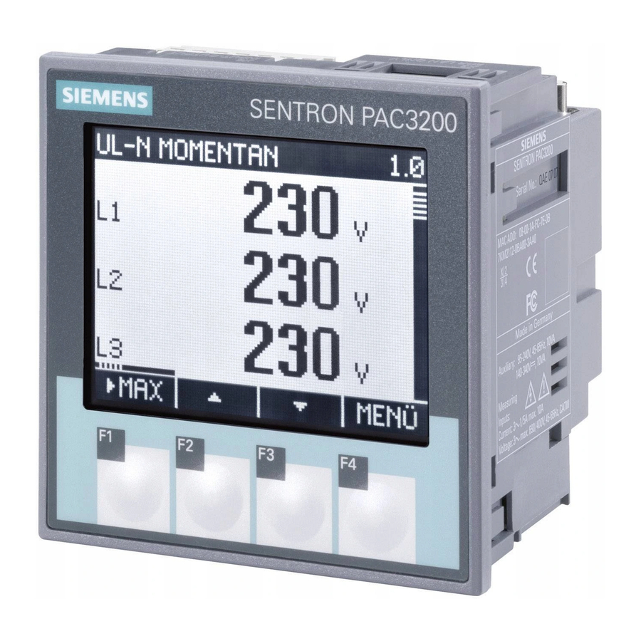 Siemens SENTRON PAC3200 Manuals