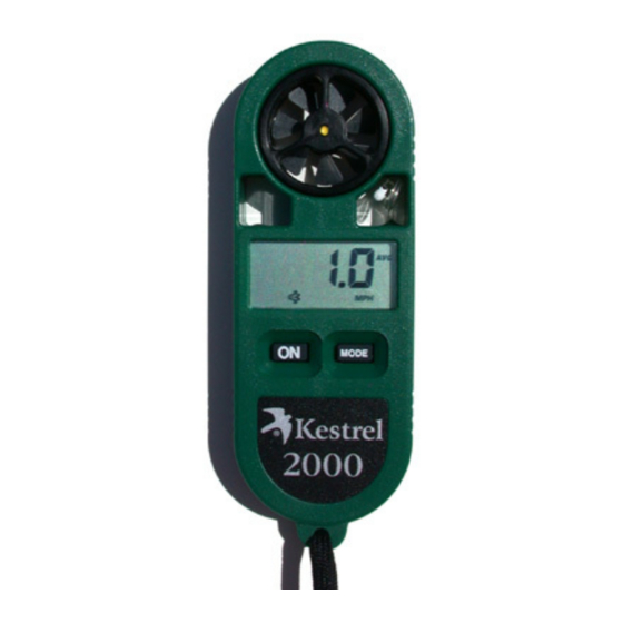 Kestrel 2000 User Manual