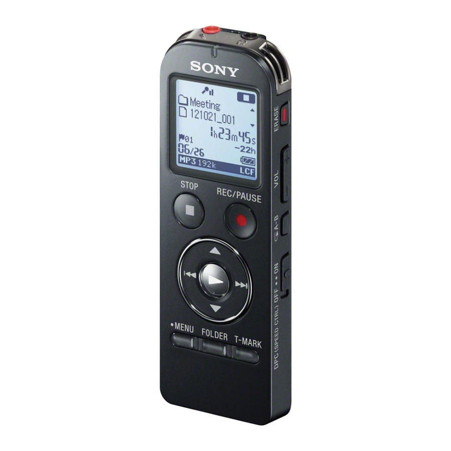 Sony ICD-UX533F - IC Recorder Quick Start Guide