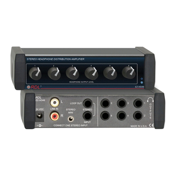 RDL EZ-HDA6 Installation And Operation Manual