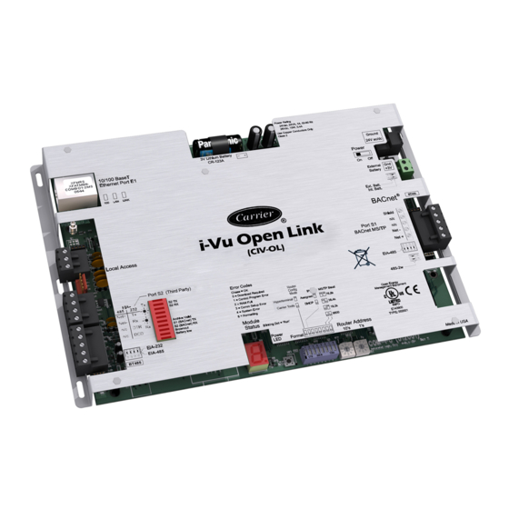 Carrier i-Vu Open Link Installation And Startup Manual