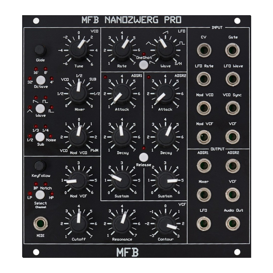 MFB NANOZWERG Pro - Synthesizer Manual