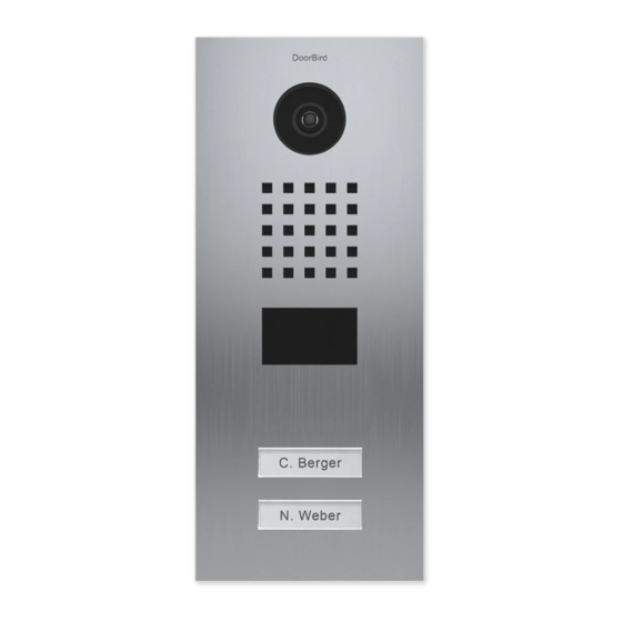 DoorBird D2102V Installation Manual