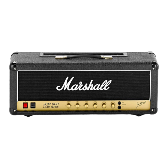 Marshall Amplification JCM 800 Owner's Manual