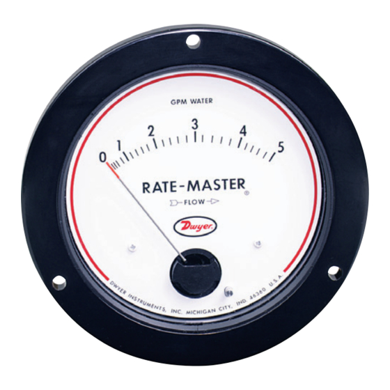 Dwyer Instruments Rate-Master RMV II Series Installation And Operating Instructions