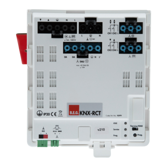 B.E.G. KNX Room Controller Installation And Operating Instructions