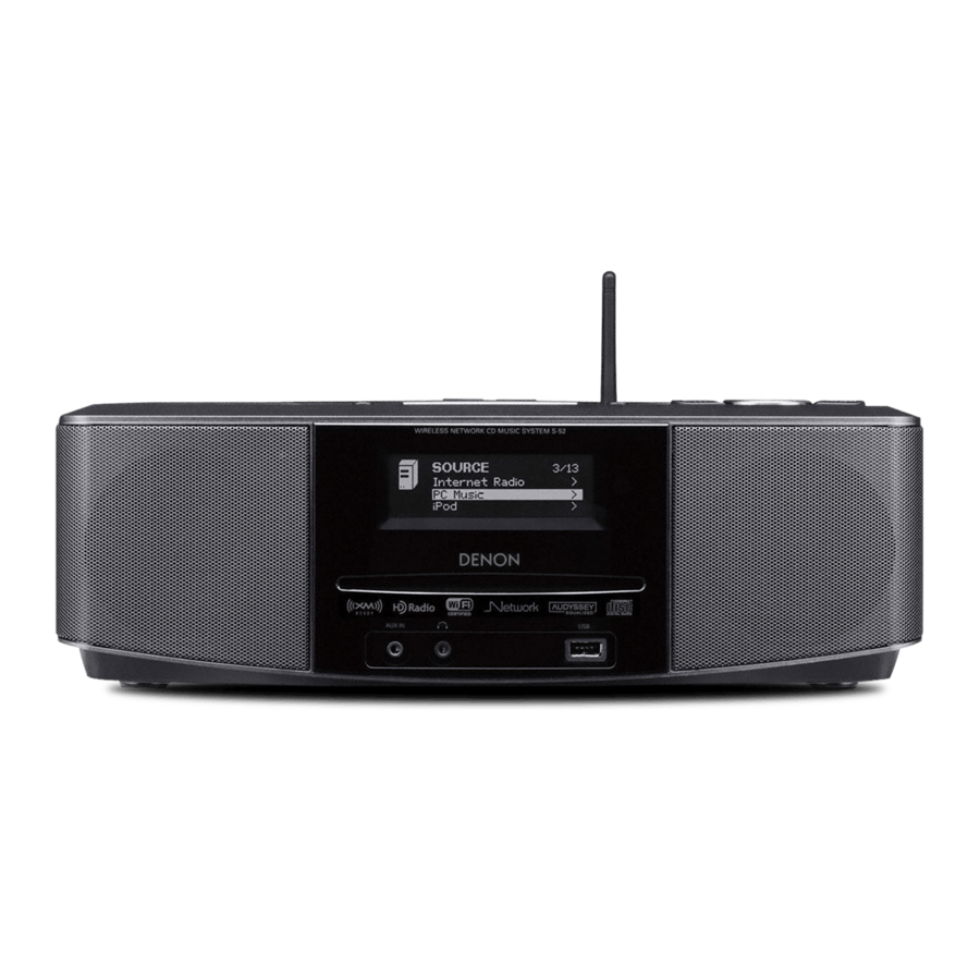 Denon S-52 - WIRELESS NETWORK CD MUSIC SYSTEM Manual