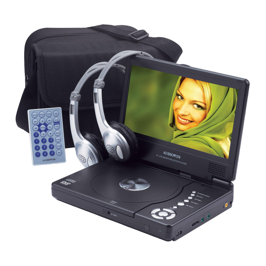 Audiovox D1809PK - DVD Player - 8 Instruction Manual