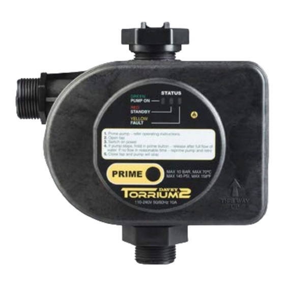 Davey Water Products Torrium 2 Installation And Operating Instructions Manual