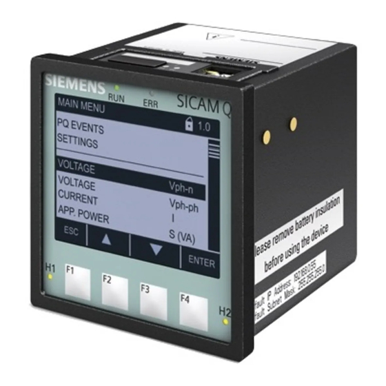 Siemens SICAM Q100 Device Manual
