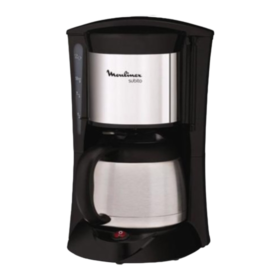 Moulinex SUBITO FT 1105 Drip Coffee Maker Manuals