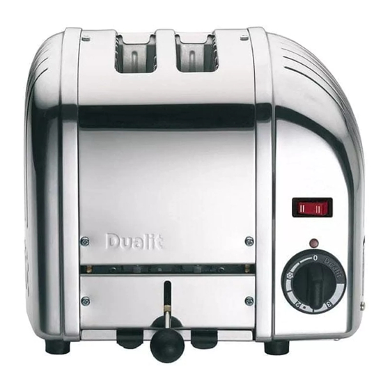 DUALIT DUAL TOASTER 2 AND 4 SLOT MODELS GUARANTEE AND INSTRUCTIONS Pdf