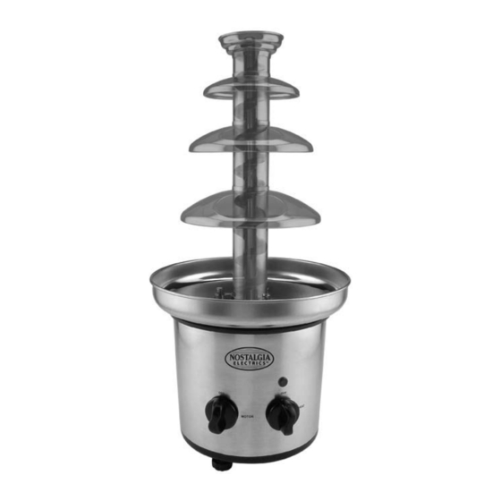 NOSTALGIA ELECTRICS CHOCOLATE FONDUE FOUNTAIN CFF990 INSTRUCTIONS AND
