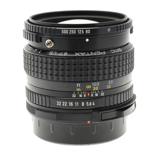 PENTAX SMC 67 LS 165MM F/4 LENS OPERATING MANUAL Pdf Download