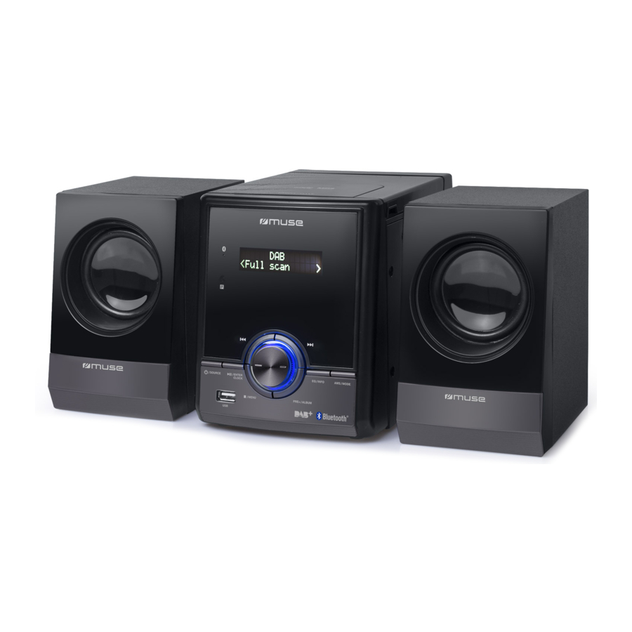 Muse M-39 DBT - Micro System CD/MP3 With Bluetooth Manual