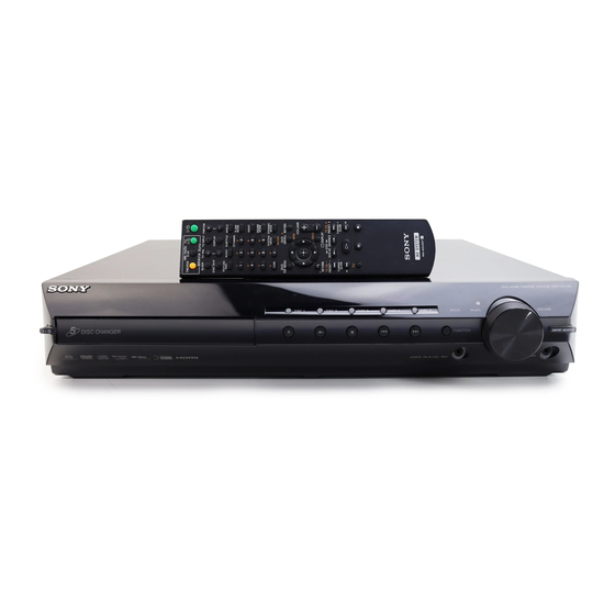 Sony HCD-HDX589W - Dvd/receiver Component For Home Theater System Service Manual