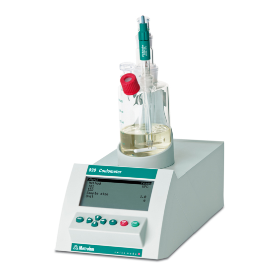Metrohm 899 Coulometer Manual - Short Instructions