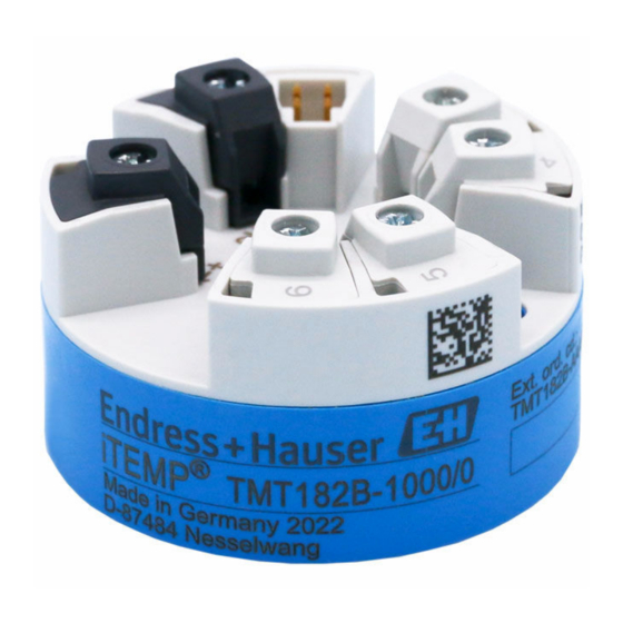 Endress+Hauser HART iTEMP TMT182B Operating Instructions Manual