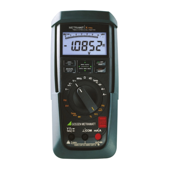Gossen MetraWatt METRAHIT X-TRA Operating Instructions Manual
