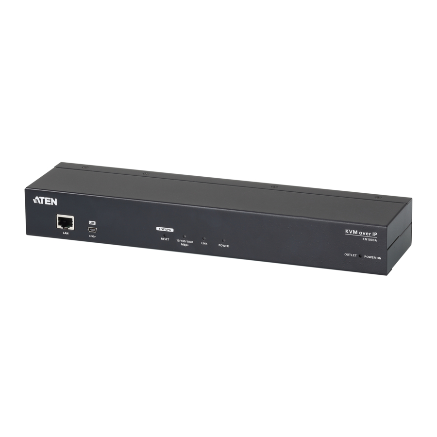 ATEN Altusen KN1000A - Single Port KVM Over IP With Single Port Power Switch Quick Start