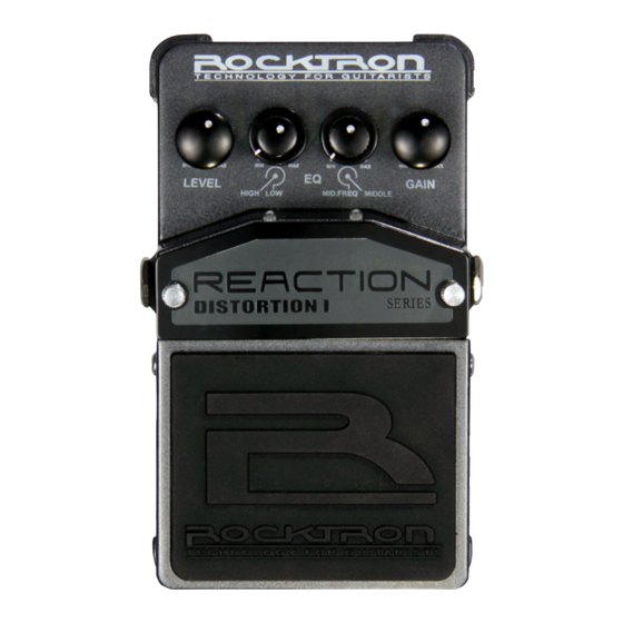 Rocktron Reaction Distortion 1 Instruction Manual