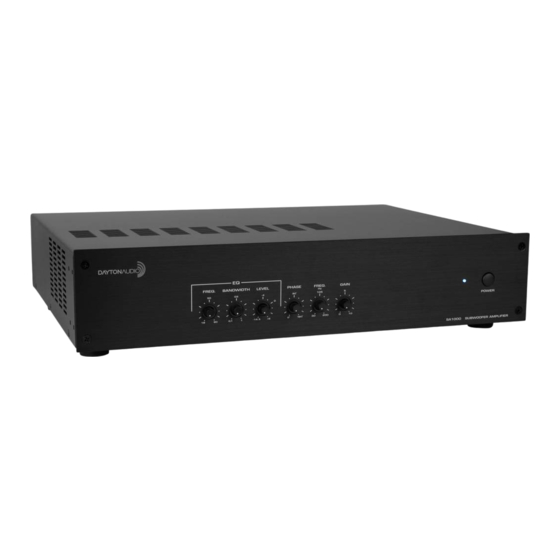 DaytonAudio SA1000 User Manual