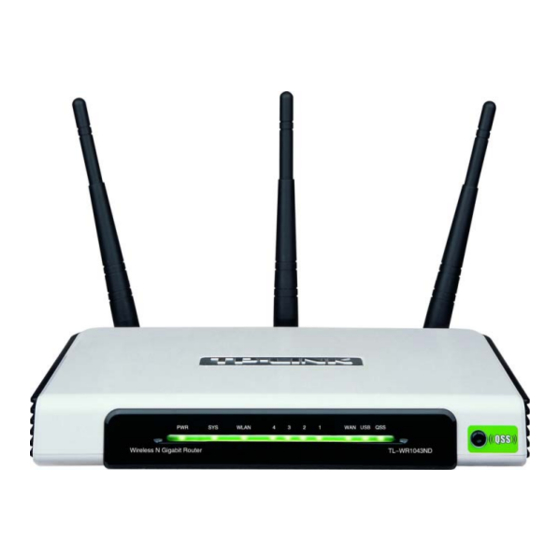 TP-Link TL-WR1043ND - Ultimate Wireless N Gigabit Router User Manual