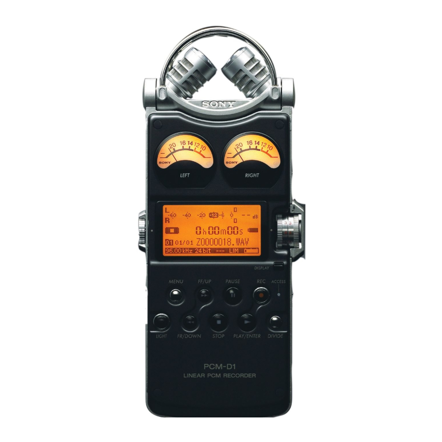 Sony PCM-D1 Service Manual