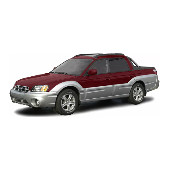 Subaru Baja 2003 Supplement Owner's Manual