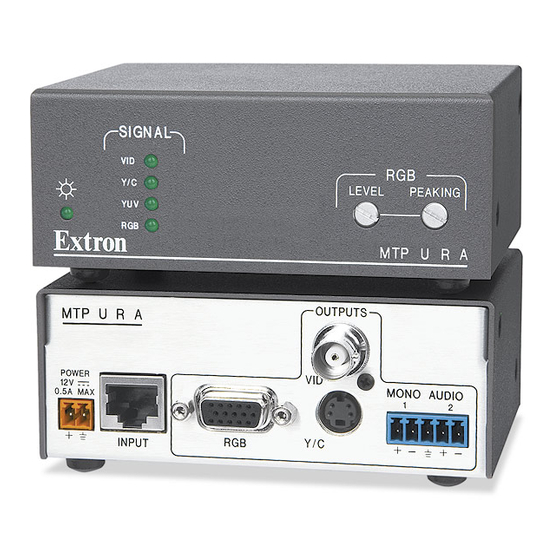 Extron electronics Universal MTP - Minitwisted Pair Receivers MTP U Series Specification Sheet