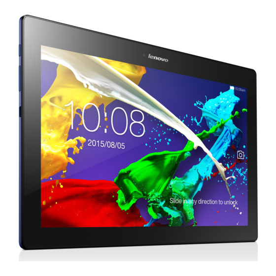Lenovo TAB 2 A10-70L Safety, Warranty & Quick Start Manual