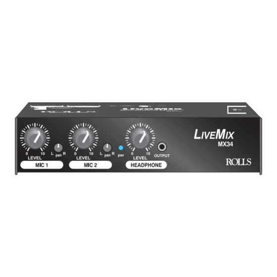 Rolls LIVEMIX MX34 Owner's Manual