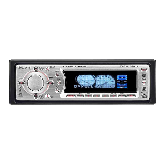 Sony CDX-F7700 Operating Instructions Manual