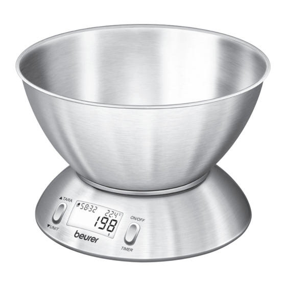 Beurer KS 54 Digital Kitchen Scale Manuals