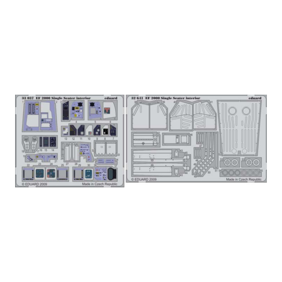 Eduard EF 2000 Single Seater interior S.A. Quick Start Manual