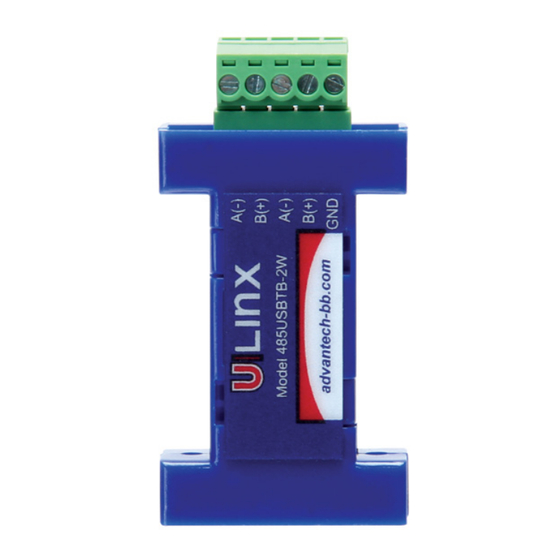 Advantech B+B SmartWorx BB-485USBTB-2W-A Quick Start Manual