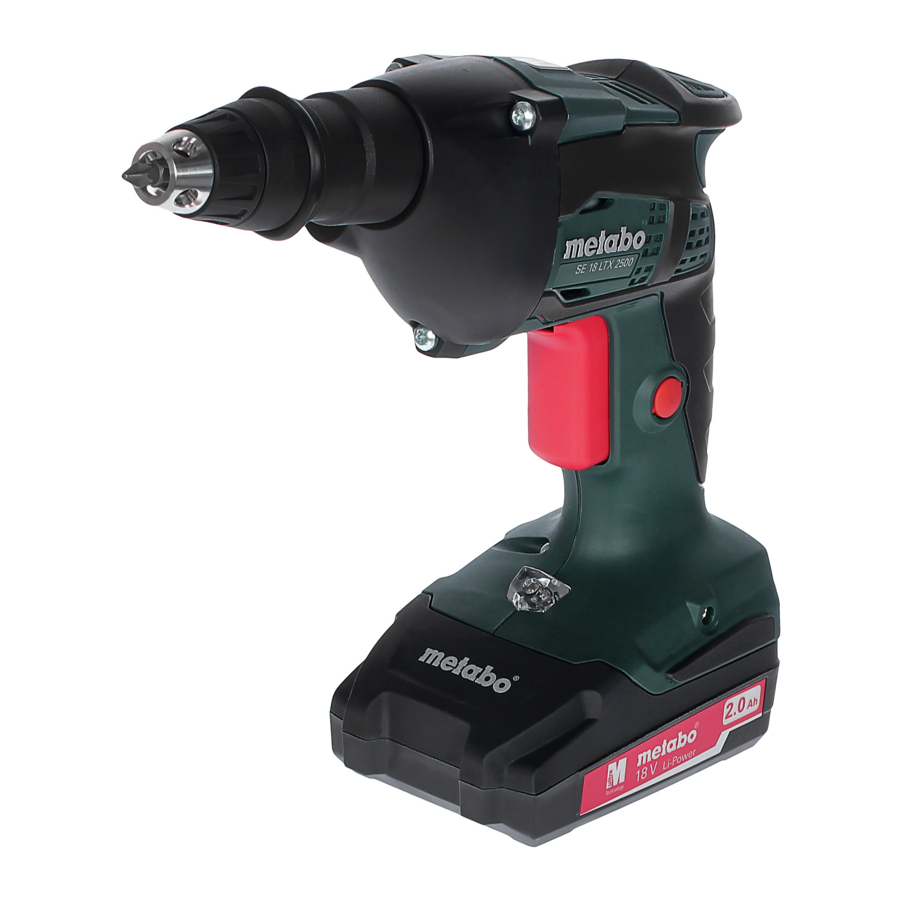 Metabo SE 2500, SE 4000, SE 6000, SE 18 LTX 2500, SE 18 LTX 4000, SE 18 LTX 6000 - Screwdriver Manual