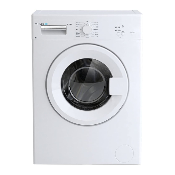 Philco PL 151 F Front loading washer Manuals