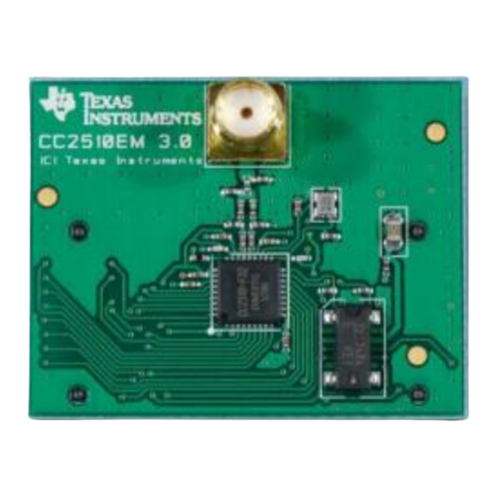 Texas Instruments CC2510EMK Quick Start Manual