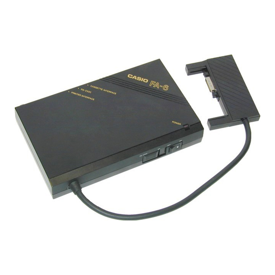 Casio FA-6 Operation Manual