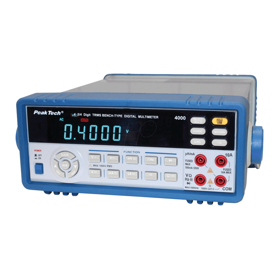 PeakTech 4000 Procedure Of Calibration