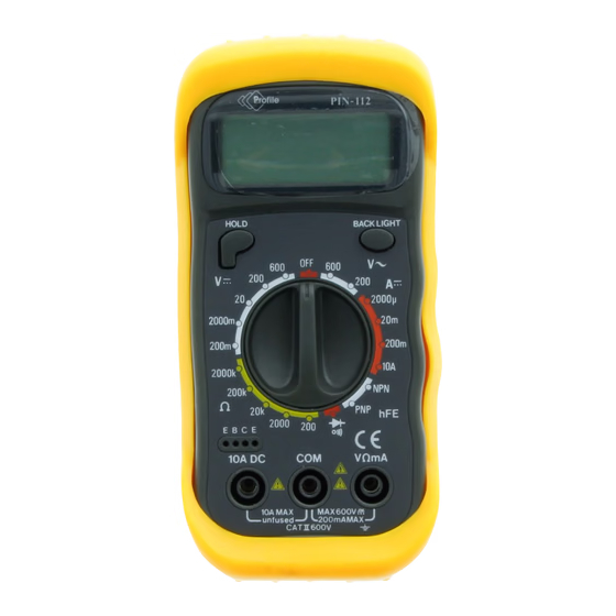 Profile PIN-112 Quick Start Manual