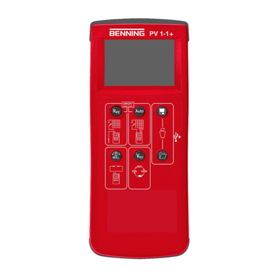 Benning PV 1-1+ Short Instructions