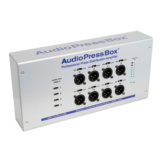 AudioPressBox APB-112 OW-D-USB Owner's Manual